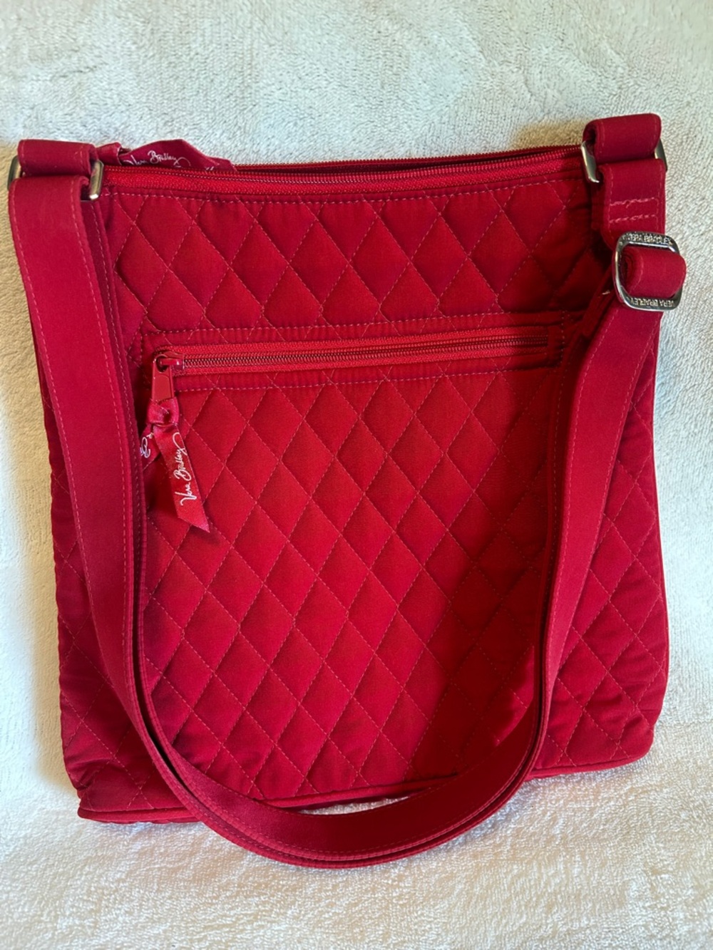 NEW Vera Bradley Tango Red Hipster Crossbody Bag Quilted Tote Purse - Picture 7 of 15